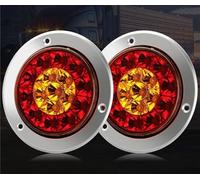 SPUFKGE Rear lights shell For Trailer Truck RV 2Pcs 12V 24V Round LED Red Yellow Tail Lamp Brake Rear Bumper Turn Signal Fog Running Light