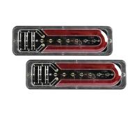SPUFKGE Rear Tail Light Lamp 2Pcs 12V/24V Car Trailer Trucks Tail LED Rear Tail Light Running Turn Signal Rear Lamps Lorry Bus Taillight Parts(12V,X)