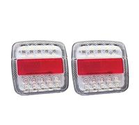 SPUFKGE Rear Tail Light Lamp 2Pcs For Truck Van Trailer Tail Lights 26 LED Stop Tail Lights 12V Rear Reverse Brake Stop Lamp Car Number Plate Light(2Pcs White)