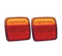 SPUFKGE Rear Tail Light Lamp 2Pcs For Truck Van Trailer Tail Lights 26 LED Stop Tail Lights 12V Rear Reverse Brake Stop Lamp Car Number Plate Light(2Pcs Red)
