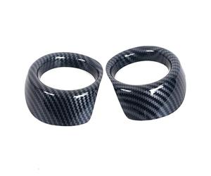 SPUFKGE Rear Tail Light Lamp For Subaru XV 2012 2013 2014 2015 Front Rear Bumper Fog Lamp Light Frame Cover Sticker Trim ABS Carbon Fiber Styling(Front)