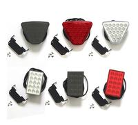 SPUFKGE Rear Tail Light Lamp New Strobe F1 Style Led Brake Pilot Lights For Car Rear Tail Lights Auto Warning Reverse Stop Safety Lamps DRL 12V(Black,SLOW_TRIANGLE)