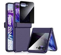 Spugan for Motorola Razr Case, Built-in [Screen Protector] [Hinge Protection] Slim Full Body Shockproof Phone Case for Motorola Razr 60/50 (Privacy-Blue)