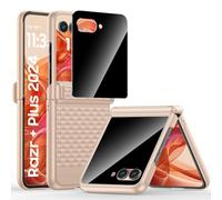 Spugan for Motorola Razr + Plus 2025 Case, Built-in [Privacy Screen Protector] [Hinge Protection] Military Drop Protection Slim Shockproof Phone Case for Motorola Razr + 2025/ Plus 2024 (Gold)