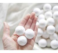 Spun Cotton Balls for Crafts: 30mm Paper Ball Forms, 50 Pcs.
