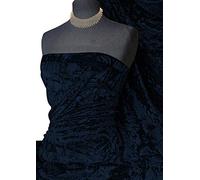 Spun Ice Crush Effect Velvet 2 Way Spandex Fabric Material, Upholstery Sofa Furniture Curtains Fabric, Cushion | 60”- 150 cm Wide | Same Day Dispatch | Sold by The Metre (Navy Blue, 1 METRE)