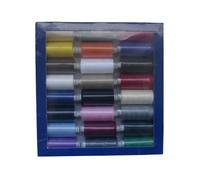 SPUN POLYESTER SEWING MACHINE THREAD- MOON THREAD - PACK OF ASSORTED/MIXED COLOURS - 24 x 1000YD - 120s (REGULAR COLOURS)