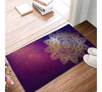 SPUNKER Golden Purple Mandalas Door Mat, 17 x 30 Inch Welcome Doormat Decorative Home Floor Mat, Non Slip Strong Water Absorption for Indoor Outdoor Entrance Decor