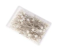 Spunklad 100pcs Sewing Pins Dressmaking, Pearl Dressmakers Pins, Dress Making Pin with Heads, Stainless Steel Hijab Pin, Button Holes Flowers Wedding (Silver)