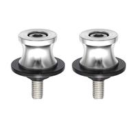 Spunklad 2PCS Paddock Stand Bobbins, Motorcycle Spool Slider, Swing Arm Spool, CNC Rear Stand, Frame Sliders (Silver, 8mm)