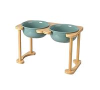 SPUNKYJUNKY Raised Dog Feeding Station Ceramic Raised Feeding Bowl for Dogs and Cats (1600 ml, Dark Green)