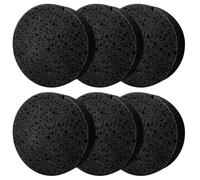 Spunspn 6Pcs Cellulose Sponges, Round Kitchen Clean Sponges Non-Scratch Compressed Dish Scrubber for Kitchen Household Cookware Bathroom Cleaning & DIY (4'' X 4'' X 1") - Black