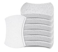 Spunspon 6 Pack Non-Scratch Cellulose Scrub Sponge, Cellulose Sponges, Heavy Duty Dishwashing Sponge for Kitchen,Clean Tough Messes Without Scratching,Pop Up Eco DIY (4" x 6" x 1"), White