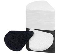 Spunspon 60-Count Triangle Natural Fiber Cellulose Face Sponges - White, Black
