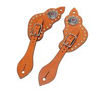 Spur Straps, Boot Straps Leather Spur with Buckle Womens for Horse Riding Drum Racing Show for Horse Riding Equipment Brown