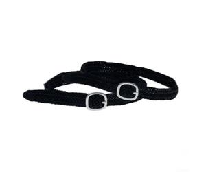 Spur Straps for English Saddles - 2-Pack Polyester Horse Riding Straps with Sturdy Metal Buckle, 53.5 x 1.5 cm, Black, Compatible with Standard Spurs & Adult Riding Boots