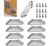Spurleh 20-Pack Stainless Steel Triangle Corner Brackets, 1.4mm Thick | 7-Hole Reinforced Design for Furniture & Cabinet Repair | Rust-Proof Corner Connector Kit with Screws