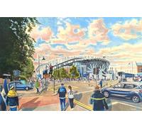 Spurs Stadium Art Print, Going to the Match, A4 Size 29.7 x 21 cm, Giclée Print on Premium 260gsm Paper
