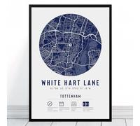 Spurs White Hart Lane Stadium Map | Framed & Print Only Available | Hotspur Minimalist Gift FC Football Fan Poster Art Artwork Gift For Him Memorabilia | Father's Day Christmas Birthday