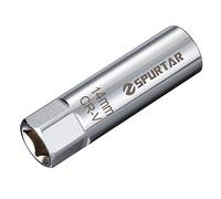 Spurtar 14mm Spark Plug Socket 12-Point Thin Wall 3/8" Drive Spring Clips | Spring Clips, Spark Plug Removal Tool, Cr-V Steel Wrench, Compatible with BMW, Mercedes, Nissan, Mini Motorcycle, Car, SUV