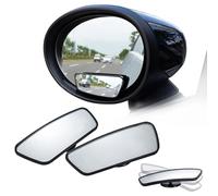 Spurtar 2 Pack Blind Spot Mirrors for Cars, HD Glass Framed Convex Rear View Blind Spot Mirror Stick on with 360° Rotation Adjustable blindspot mirror for Trucks, Cars, SUVs, RVs, and Vans