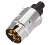 Spurtar 7 Pin Trailer Plug 12V Plug Towbar Socket Towing Trailer Socket 7 Pole Round Wiring Connector Board Heavy Duty Waterproof Metal Aluminum Alloy for Caravan Truck Cars Boat RV