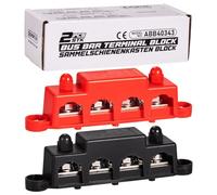 Spurtar Bus Bar Power Distribution Blocks with 4x M8 Terminal Studs 3x #8 M4 Screws 250A 12V 24V 48V Battery Bus Bar for Car Truck RV ATV Boat 16.5x3.4x4.8cm - Not for Tight Spaces