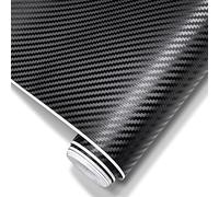 Spurtar Carbon Fibre Vinyl Wrap for Cars, 30.5 X 152 cm Bubble-Free Waterproof Black Vinyl Wrap Roll Sticker, 3D Self-Adhesive Protective Car Film for Motorcycle Automotive Interior Exterior DIY