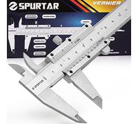 Spurtar Stainless Steel Vernier Caliper 6 inch / 150mm, High Precision Calipers Measuring Tool Tolerance 0.05mm 1/128in for Diameter Depth Step Measuring - Reading Non-Glare