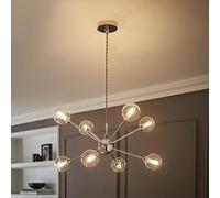 Sputnik Adjustable Drop 8 Way Glass Globe Ceiling Pendant Light ValueLights Silver One Size