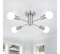 Sputnik Ceiling Light, 4 Lights Chrome Ceiling Lights Living Room, Modern Industrial Light Fittings Ceilings, Sputnik Chandelier Ceiling Lights for Kitchen, Bedroom, Hallway, Lounge, Dining Room