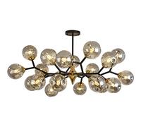 Sputnik Chandelier 20 Lights Gold Chandelier Adjustable Arms Mid Century Pendant Lighting Vintage Industrial Ceiling Light Fixture for Living Room-Smoke Gray 20 Lights