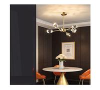 sputnik chandelier modern pendant light golden dimmable led hanging light living room copper ceiling pendant lamp bedroom k9 crystal lampshade for y bar kitchen dining room,6 heads