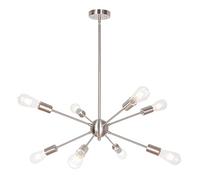 Sputnik Chandeliers 15-Light,Brushed Brass Pendant Lighting Industrial Vintage Mid Century Gold Ceiling Light Fixture Flush Mount Adjustable Height for Kitchen Dining Room Bedroom Mad