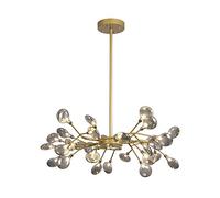 Sputnik Firefly Chandelier,Modern Adjustable Height Light Fixture Hand Blow Glass Shade Molecule Pendant Lighting G4 Blub Ceiling Light Suitable For Living Room(Golden,30-lights)