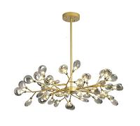 Sputnik Firefly Chandelier,Modern Adjustable Height Light Fixture Hand Blow Glass Shade Molecule Pendant Lighting G4 Blub Ceiling Light Suitable For Living Room(Golden,45-lights)