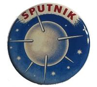 Sputnik Satellite Button 1.25 Inch Pinback Space Race Reproduction Of 1950's Pin