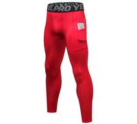 SPVISE Compression Pants Men Leggings for Sports Gym Cool Dry Athletic Tights Base Layer for Running Football Basketball Yoga, B# Red (Phone Pocket), X-Large