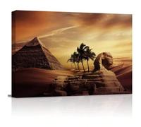 SPXLUCAU Canvas Print Wall Art - Ancient Egypt Secrets Pyramid Sphinx - for Living Room, Office(30x60cm/No frame)