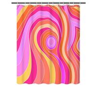 SPXLUCAU Shower Curtain Featuring Abstract Psychedelic Retro Design Inspired by Nature, for Creating a Cozy Atmosphere in Bathroom(157x183cm/62x72in(WxH))
