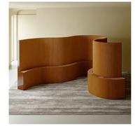 SPXMQSS Foldable Paper Room Divider Screen Room Dividers And Folding Privacy Screens Retractable Privacy Screen Brown H200*W36.5*L800cm