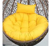 SPXMQSS Swing Cushion Replacement, Hanging Chair Cushion Easy Remove Wash, Hanging Basket Chair Cushions With Straps For Indoor Outdoor Garden Patio Beach (Bright Yellow)
