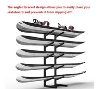SPXTOM 20/27/33/40/47in Skateboard Racks, iron, Snowboard Rack Floor Stand Holder, Layer Skate Board Display Organizer, Heavy-duty, for Homes Garages Skate Shops Gym, 3/4/5/6/7 Tiers(85 * 25 * 25cm)