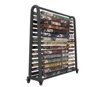 SPXTOM Commercial Vinyl Cart Mobile Rack, Metal, Heavy Duty Textile Storage Cart, Movable Wire Spool Organizer Holder with Wheels, for Leather Roll/Window Film/Wallpaper Disp(125cm,16rods)