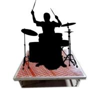 SPXTOM Heavy Duty Stage Platform, Steel, Compact Stage Platform with Adjustable Legs, Performance Deck, Folding Portable, for Band Events Drums Concerts Bars, 3.3/4/4.2ft(100 * 150 * 30cm)