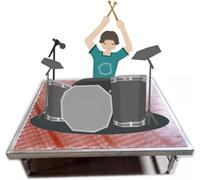 SPXTOM Home Portable Stage Platform, Load Capacity of 600lbs, Compact Stage Platform, Rectangular Folding Performance Deck, for Band Events Drums Concerts Bars, 3.3/4/4.2ft(128 * 128 * 30cm)