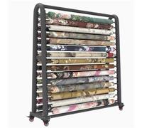 SPXTOM Vinyl Cart Mobile Rack, Metal, Heavy Duty Textile Storage Cart, Movable Wire Spool Organizer Holder with Wheels, for Leather Roll/Window Film/Wallpaper Disp(175cm,18rods)