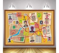 Spy Agent Detective Office Interior Photography Backdrop Police Suspects Clue Evidence Birthday Party Decor Background