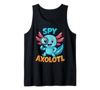 Spy Axolotl Blue Kawaii Detective Secret Agent Costume Boys Tank Top