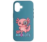 Spy Axolotl Kawaii Pink Detective Secret Agent Costume Girls Case for iPhone 16